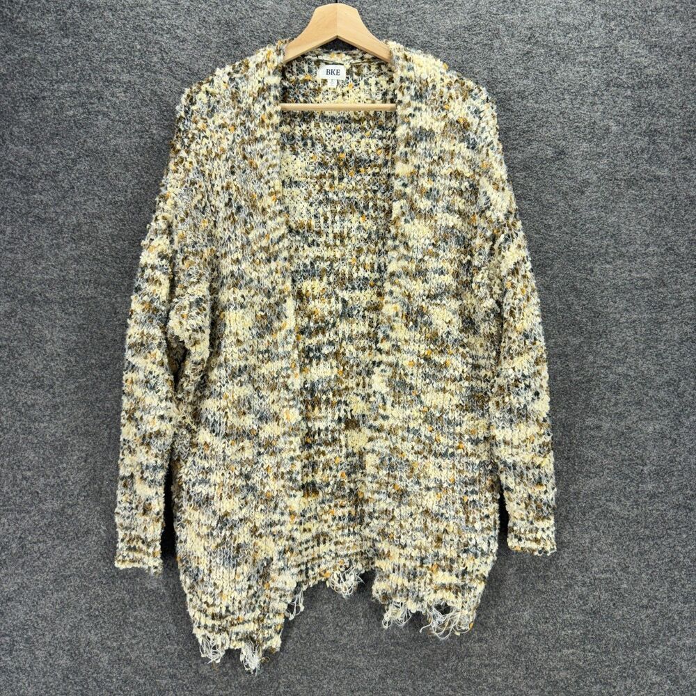 BKE Cardigan Women S Small Gray Open Front Long Sleeve Knit Casual Breathable